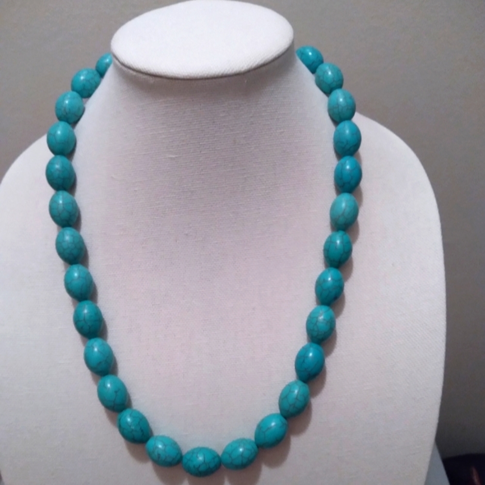 Robin's Egg Beaded Statement Necklace 🐦